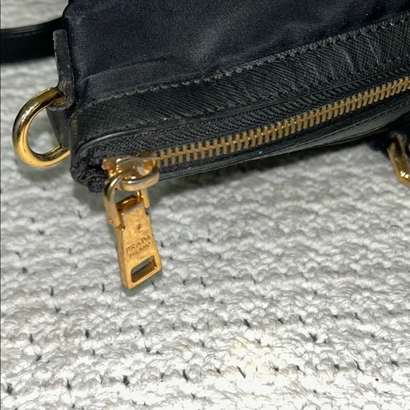 Prada Black Nylon Large Tote Bag with Leather Trim & Strap - Picture 13 of 17